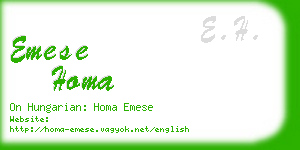 emese homa business card